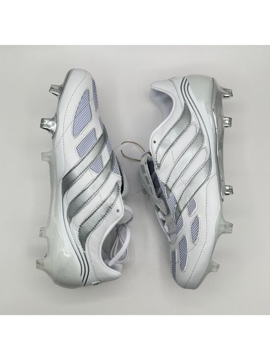 Men\'s Adidas Predator Precision Fg White Silver Metallic Soccer JS0571 Sz 8 NEW main image 7